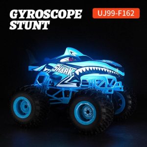 1:16 2.4G RC Stunt Car Shark Head Gyroscope Upright 360 Degree Rotation Remote Control Car with Music Light F162 Blue  |   RC Cars RC Cars F162 blue