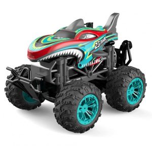 1:18 2.4g Remote Control Shark Head Monster-Car 360 Degree Rotating Dance Stunt Spray Car With Lights T-182 blue  |   RC Cars RC Cars RC Cars