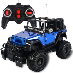 1:18 2WD 4CH Electric Wireless Alloy Remote Control Charging Opening Door Car with LED Light Kids Toy blue  |   RC Cars RC Cars Blue