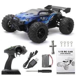 1:18 Full Scale High-speed Remote Control Car Four-wheel Drive Big-foot Off-road Vehicle Rc Racing Car Toy KY-2818A blue  |   RC Cars RC Cars KY-2818A blue