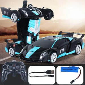 1:18 Remote Control Car Electric One-button Deformation Simulation Car Model 278 Rechargeable Frosted Rc Car blue and black 1:18  |   RC Cars RC Cars Blue & black + 1:18