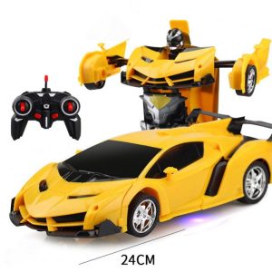 1:18 Remote Control Transforming Car Induction Transforming Robot Rc Car Children Racing Car Model Toys For Boys without battery yellow/rambo 1:18  |   RC Cars RC Cars RC Cars