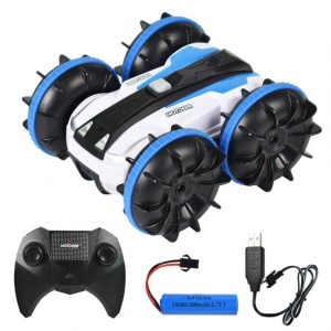 1:20 2.4g Remote Control Car Amphibious 4wd Double-sided Tumbling Stunt Rc Car For Boys Birthday Gifts blue  |   RC Cars RC Cars Blue