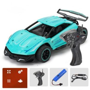 1:24 2.4g Remote Control Car Alloy High-speed Rc Sports Car Rechargeable Off-road Vehicle Children Toys For Gifts blue (33785) 1:24  |   RC Cars RC Cars Blue (33785) + 1:24