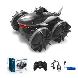 1:24 Four-wheel Drive Amphibious Shark Head Stunt Car Gesture Sensing Drift Remote Control Car Model Toy grey 1:24  |   RC Cars RC Cars Grey + 1:24