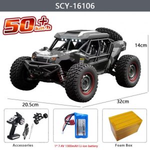 16106 1:16 RC Car with Led 4wd 50km/h Off-road Vehicle High Speed Drift Car for Kid Vs for Wltoys 144001 Toys Gray  |   RC Cars RC Cars 16106 gray + 1:16