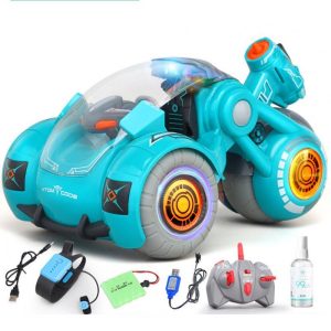 2.4G RC Stunt Car Dual Remote Control Gesture Sensing Spray Drift Car Model Toy for Kids blue  |   RC Cars RC Cars Blue