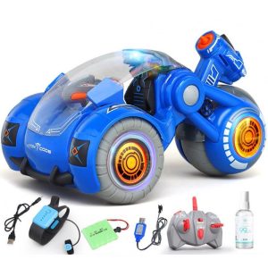 2.4G RC Stunt Car Dual Remote Control Gesture Sensing Spray Drift Car Model Toy for Kids blue  |   RC Cars RC Cars Blue