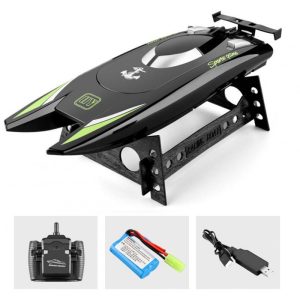 2.4g Remote Control Boat High Speed Yacht Children Racing Boat Water Toys For Children Birthday Gifts black  |   RC Boats RC Boats Black