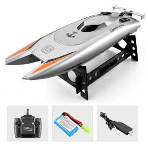 2.4g Remote Control Boat High Speed Yacht Children Racing Boat Water Toys For Children Birthday Gifts silver grey  |   RC Boats RC Boats RC Boats