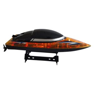 2.4G Remote Control Boat With Colorful Ligth Full Scale 30km/h High Speed Electric Speed Boat Model For Kids Birthday Gifts Transparent yellow  |   RC Boats RC Boats RC Boats