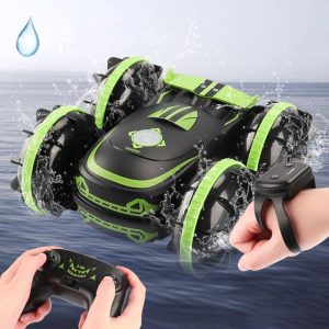 2.4g Remote Control Car Double-sided Tumbling Amphibious Stunt Car Green handle+watch control  |   RC Cars RC Cars Green - handle+watch control