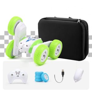 2.4g Remote Control Drift Stunt Car Arm Swing Double Sided Tumbling Racing Car Toys for Boys Birthday Gifts  |   RC Cars RC Cars Green storage bag + 2 batteries