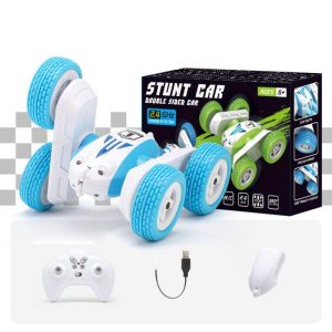 2.4g Remote Control Drift Stunt Car Arm Swing Double Sided Tumbling Racing Car Toys for Boys Birthday Gifts  |   RC Cars RC Cars Blue color box + 2 batteries