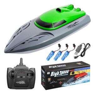 2.4g Remote Control High-speed Boat Rechargeable Long Battery Life Speedboat Children Racing Rc Boat Summer Water Toys Green 3 batteries  |   RC Boats RC Boats Green + 3 batteries