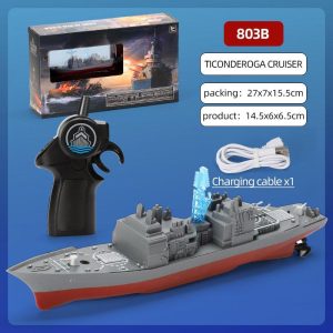 2.4g Remote Control Mini Boat Rechargeable Simulation Warship Summer Water Toys for Children Birthday Gifts 803B  |   RC Boats RC Boats 803B