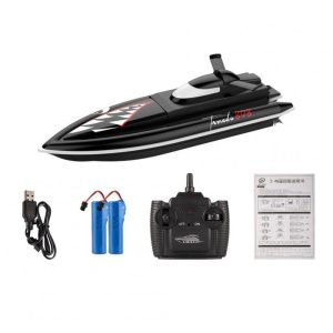 2.4g Remote Control Shark Boat High Speed Yacht Children Racing Boat Water Toys For Boys Birthday Gifts Black 2 batteries  |   RC Boats RC Boats Black 2 batteries