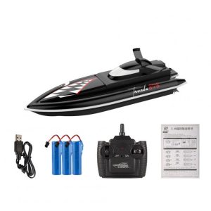 2.4g Remote Control Shark Boat High Speed Yacht Children Racing Boat Water Toys For Boys Birthday Gifts Black 3 batteries  |   RC Boats RC Boats Black 3 batteries