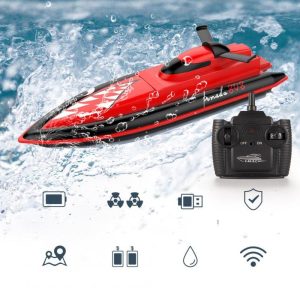 2.4g Remote Control Shark Boat High Speed Yacht Children Racing Boat Water Toys For Boys Birthday Gifts Red 1 battery  |   RC Boats RC Boats RC Boats