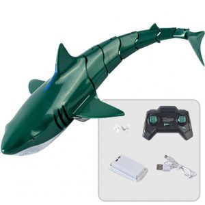 2.4g Remote Control Shark Boat with Led Light Long Endurance Summer Water Toys Green  |   RC Boats RC Boats Green