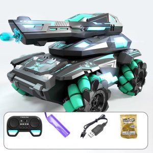 2.4G Remote Control Stunt Tank One Click Demonstration Electric Vehicle Model With Colorful Light For Boys Girls Birthday Gifts blue  |   RC Cars RC Cars Blue