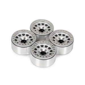 4Pcs Aluminum Alloy 1.9  Wheels Rims for 1/10 RC Crawler Axial SCX10 SCX10 II 90046 Traxxas TRX4 D90 Silver + silver  |   RC Accessories RC Accessories RC Accessories