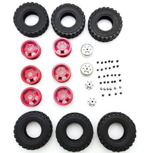 4X4 Rear Double RC Car Wheel for 1/16 WPL B14 B24 JJRC Q61 Truck Vehicle Models Black red  |   RC Accessories RC Accessories RC Accessories