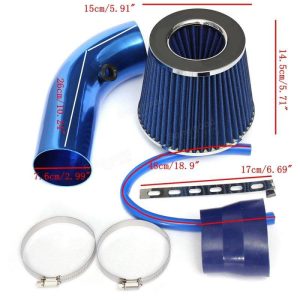 76mm/3inch Universal Car Cold Air Intake Filter Induction Pipe Hose System Kit blue  |   RC Accessories RC Accessories Blue