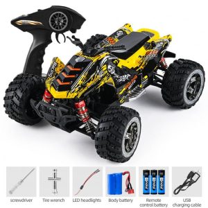 866-169 45km/h 1:16 2.4g Full-scale High Speed Car Toys 3-wire High-torque Steering Gear 550 Motor (with Brush) Remote  Control  Car Yellow  |   RC Cars RC Cars RC Cars