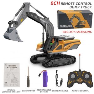 Alloy Engineering Vehicle Remote Control Excavator Bulldozer Dump Truck Electric Toys For Boys 8-channel Excavator(English)  |   RC Cars RC Cars 8-channel Excavator(English)