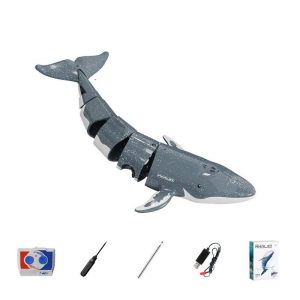 B4 Remote Control Whale Simulation Water Boat Summer Electric Shark Diving Spray Boat Toys For Boys Gifts dark gray  |   RC Boats RC Boats Dark gray