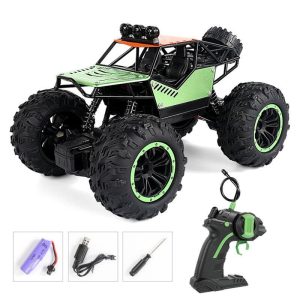 C021 RC Car With LED Light 4WD Remote Control Rock Crawler Off Road Vehicle Toys Birthday Christmas Gifts For Boys c021 green  |   RC Cars RC Cars C021 green