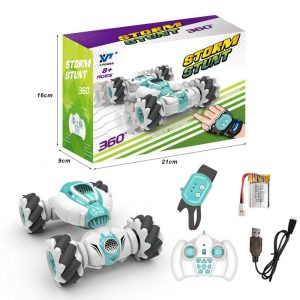 Children Remote Control Climbing Car Electric Charging Gesture Induction Lateral Deformation Twist 4-wheel Drive Drift Stunt Car 012 White Green  |   RC Cars RC Cars 012 White Green