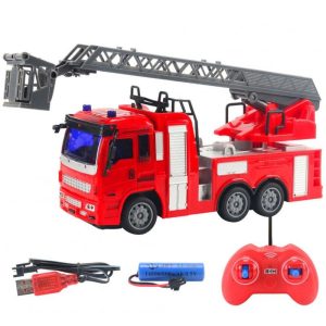 Children Wireless Remote Control Engineering Car Fire Truck Four-channel Electric Car Model Toy With Light fire ladder truck 1:30  |   RC Cars RC Cars Fire ladder truck + 1:30