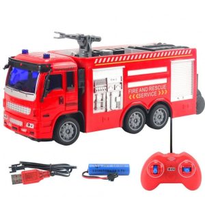 Children Wireless Remote Control Engineering Car Fire Truck Four-channel Electric Car Model Toy With Light fire sprinkler 1:30  |   RC Cars RC Cars Fire sprinkler + 1:30