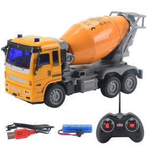 Children Wireless Remote Control Engineering Car Fire Truck Four-channel Electric Car Model Toy With Light mixer truck 1:30  |   RC Cars RC Cars Mixer truck + 1:30