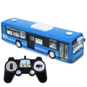 E635-001 2.4ghz Wireless Remote  Control  Bus  Toy Simulation Electric Vehicle Model Birthday Holiday Gifts For Boys Children Blue [Remote Control Version]  |   RC Cars RC Cars Blue [Remote Control Version]