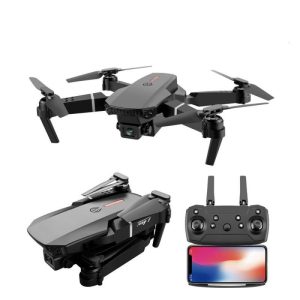 E88 pro drone 4k HD dual camera visual positioning 1080P WiFi fpv drone height preservation rc quadcopter Black 4K 1 battery  |   RC Drones RC Drones Black - 4K 1 Battery