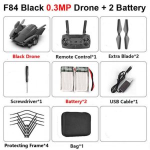 F84 Quadcopter Wireless RC Drone With 4K/5MP/0.3MP HD Camera WiFi FPV Helicopter Foldable Airplane For Children Gift Toy black_0.3MP 2B  |   RC Drones RC Drones Black + 0.3MP 2B