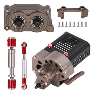 Front Gearbox Transmission Box with Transfer Case Shaft Drag Link Steering Servo Bracket for SCX10 1/10 RC Car 345  |   RC Accessories RC Accessories 345