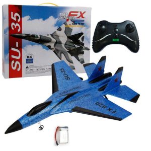 Fx820 2.4g Remote Control Fighter Su35 Fixed-wing Glider Foam Aircraft Electric Aircraft Toys Blue  |   RC Helicopters RC Drones & Vehicles Blue