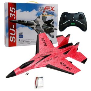 Fx820 2.4g Remote Control Fighter Su35 Fixed-wing Glider Foam Aircraft Electric Aircraft Toys Red  |   RC Helicopters RC Drones & Vehicles Bright red