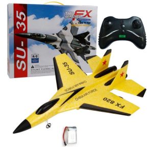 Fx820 2.4g Remote Control Fighter Su35 Fixed-wing Glider Foam Aircraft Electric Aircraft Toys Yellow  |   RC Helicopters RC Drones & Vehicles RC Helicopters