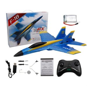 Fx828 Remote Control Fighter F18 Fixed-wing Aircraft Model Toy Electric Airplane Toys Blue  |   RC Helicopters RC Drones & Vehicles Blue