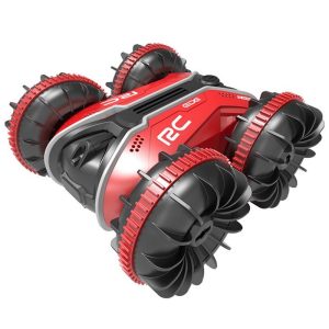 GD011 RC Amphibious Stunt Car Land Water Dual Mode 360 Degree Rotation Double-sided Tumbling RC Car with Light Red A  |   RC Cars RC Cars RC Cars