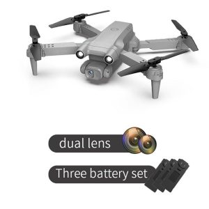 Gt2 Mini Drone 4k Dual Camera 2.4g Drone Fpv Air Pressure Fixed Height RC Foldable Quadcopter Toys Gray 3 Batteries  |   RC Drones RC Drones Gray - 4K 3 Batteries