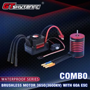 GTSKYTENRC Waterproof Set 3670 2050KV 2650KV 2850KV Brushless Motor w/Heat Sink 120A ESC for 1/10 1/8 RC Car 2050KV+120A  |   RC Accessories RC Accessories 2050KV+120A