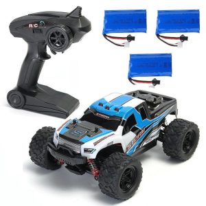 HS 18301/18302 1/18 2.4G 4WD 40 + MPH High Speed Big Foot RC Racing Car OFF-Road Vehicle Toys  blue 3 batteries  |   RC Cars RC Cars Blue 3 batteries