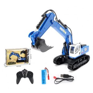 Huina 1558 Remote Control Car Alloy 11ch Excavator 1:18 Crawler Crawlers Engineering Vehicle Tractor Toys Blue  |   RC Cars RC Cars Blue + 1558