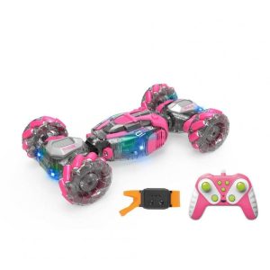 Kids RC Car Toy Gesture Sensing Double-sided Twist Stunt Car Electric Racing Off-Road Vehicle Model Toys Pink  |   RC Cars RC Cars Pink